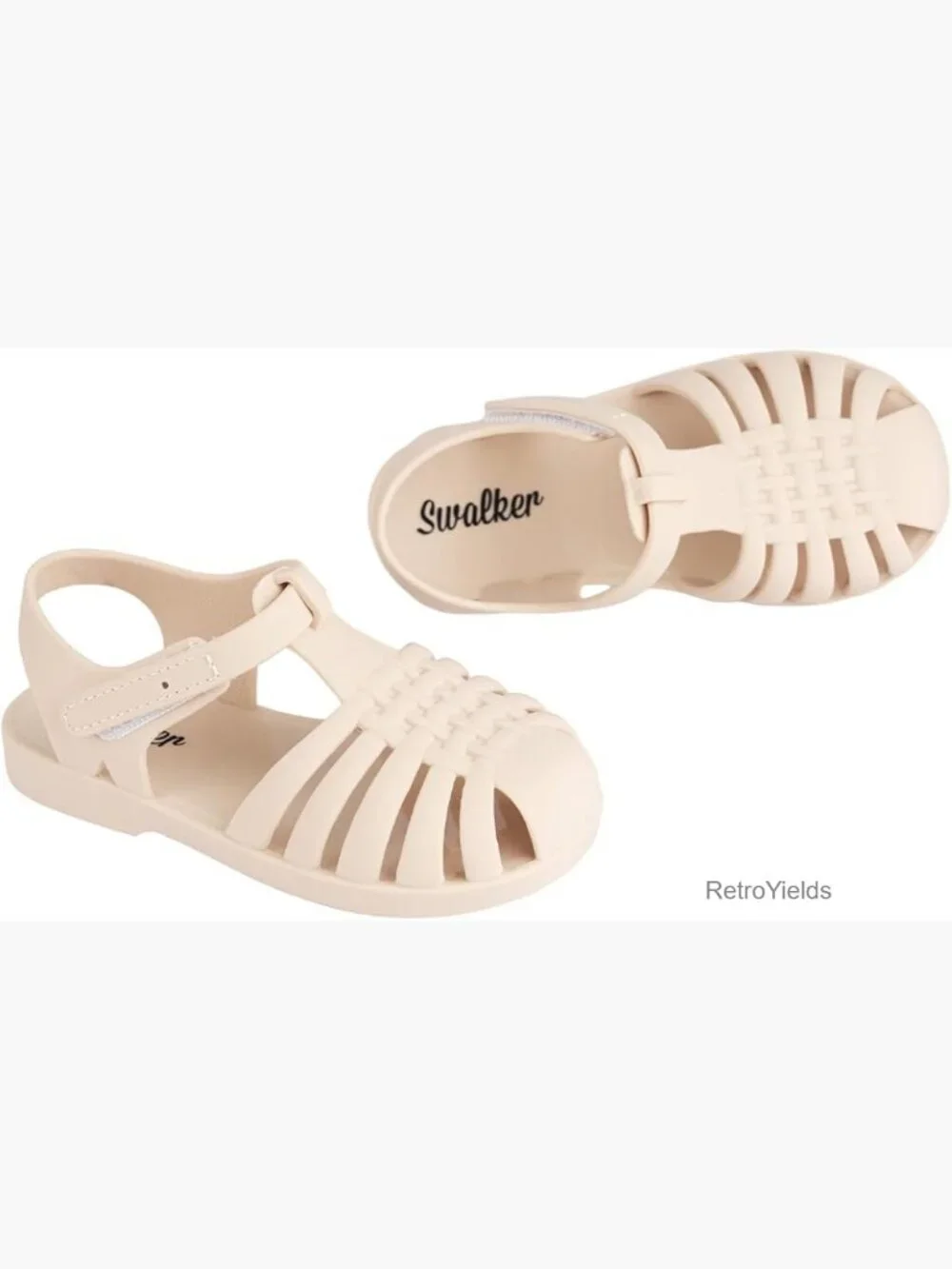 Kids Soft Jelly Sandals Closed Toe Anti-Slip Recycled Easy On Off Summer Beach